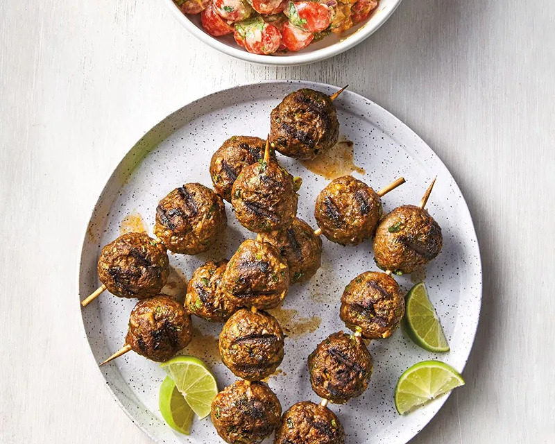 Grilled Mexican-Spiced Meatballs With Fresh Salsa